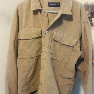 Abercrombie & Fitch Light Brown Corduroy Shirt Jacket